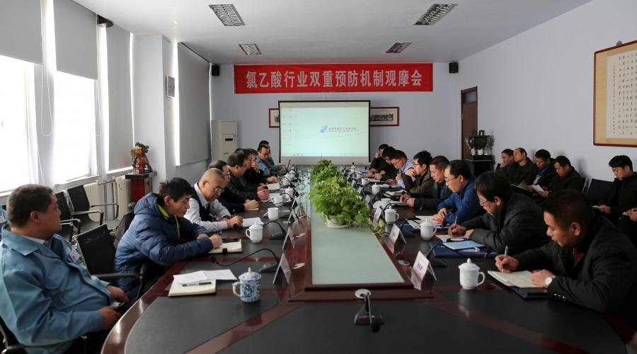 山東省氯乙酸行業(yè)風(fēng)險(xiǎn)分級管控與隱患排查治理體系建設(shè)觀摩交流會在公司召開
